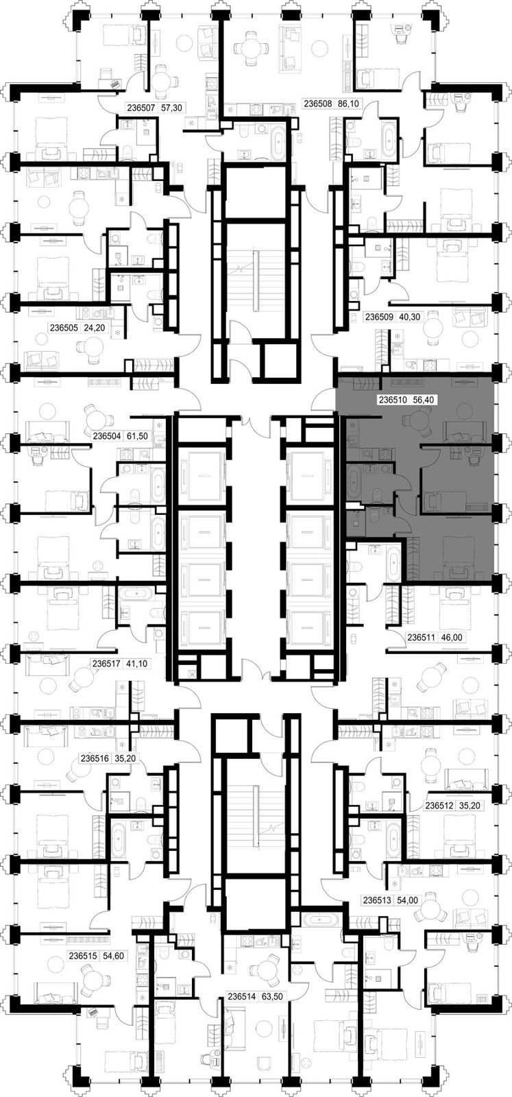 2-комнатная квартира, 56,4 м² — фото 2