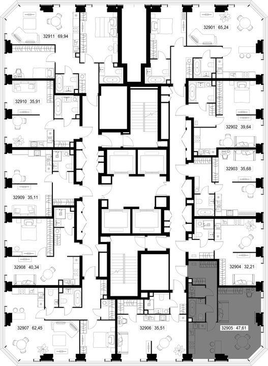 1-комнатная квартира, 47,6 м² — фото 3
