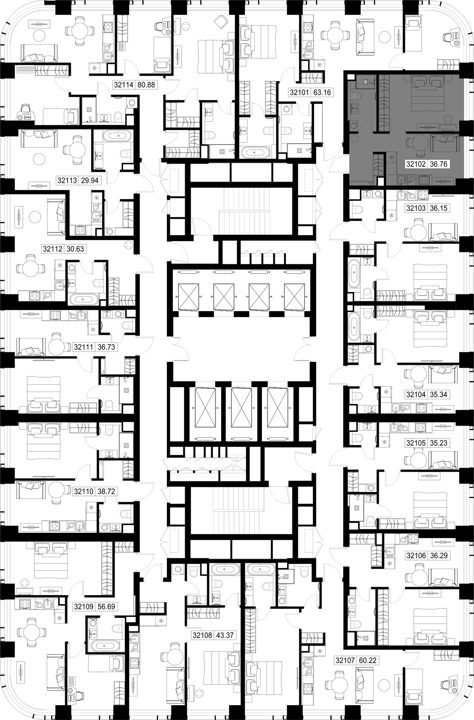1-комнатная квартира, 36,8 м² — фото 2