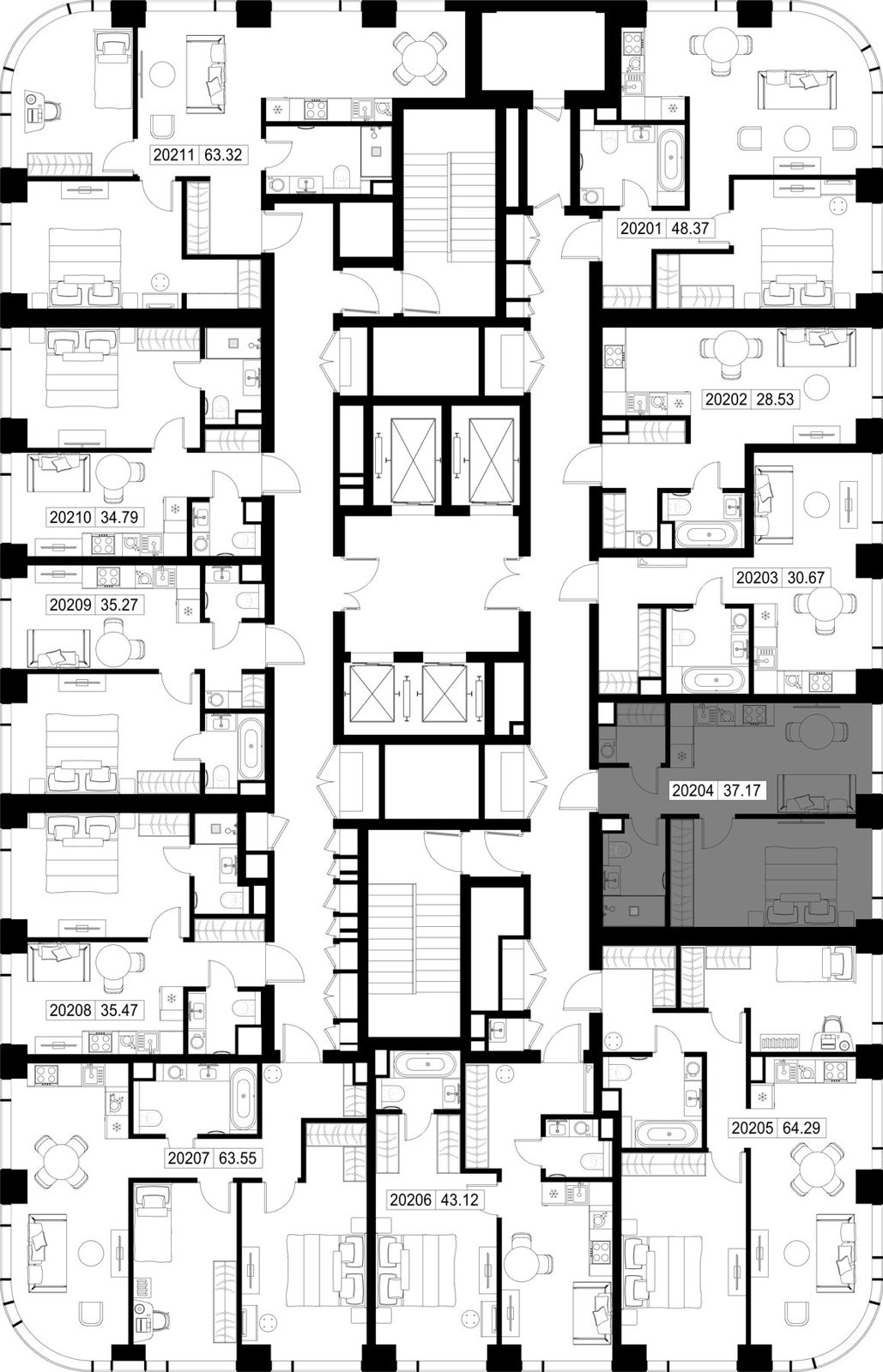 1-комнатная квартира, 37,2 м² — фото 2