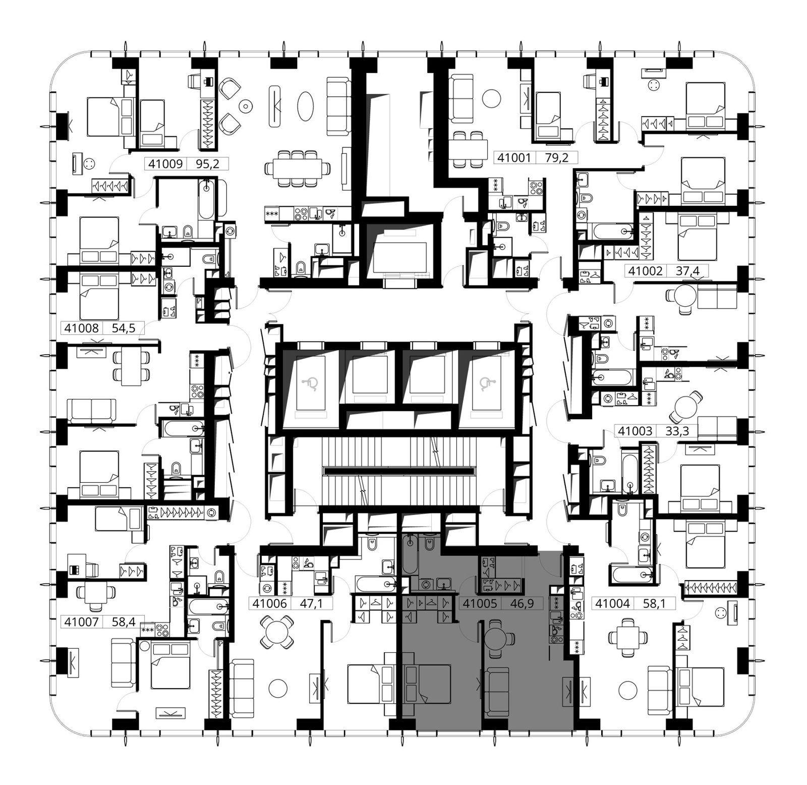 1-комнатная квартира, 46,9 м² — фото 2