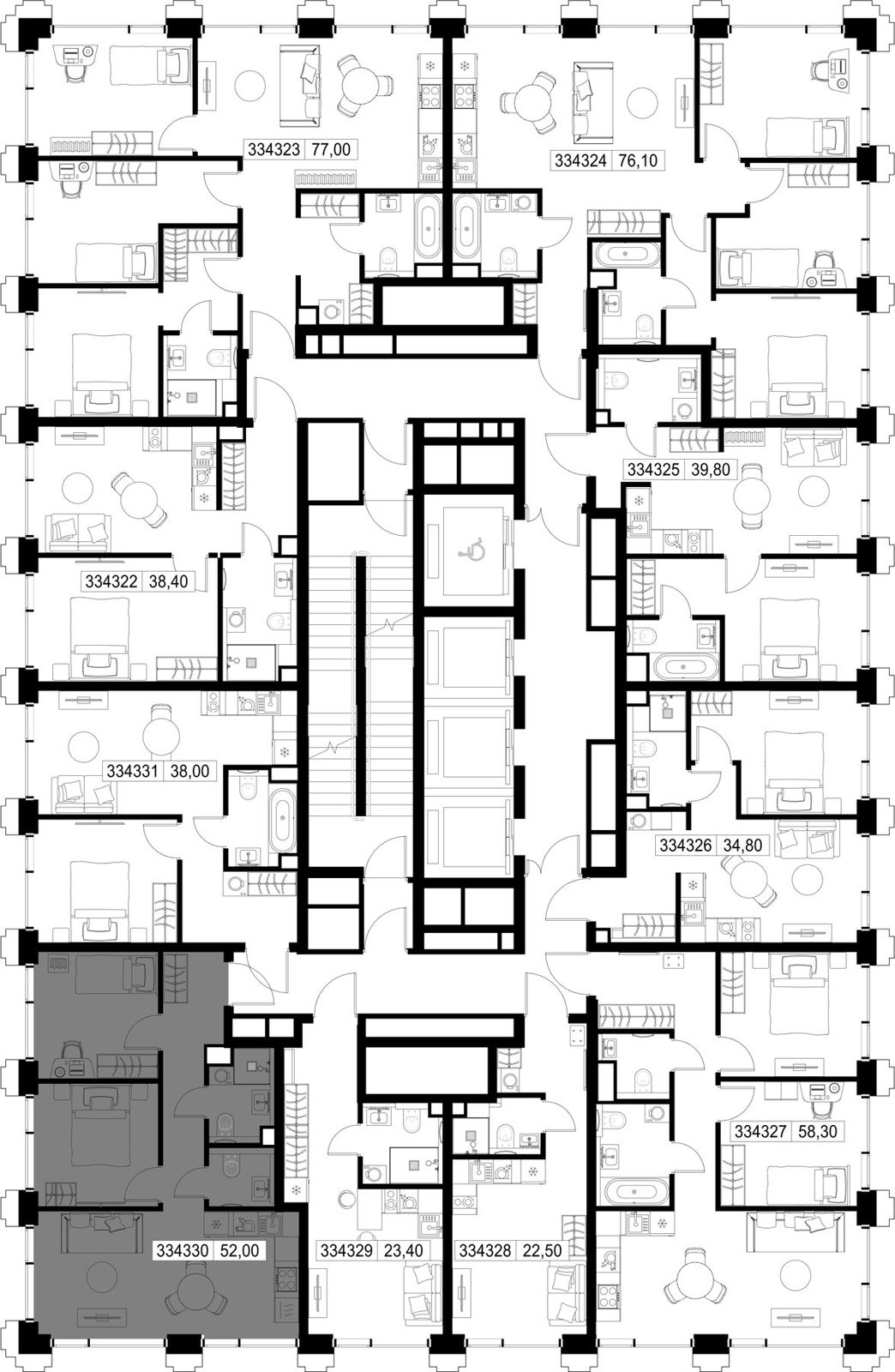 2-комнатная квартира, 52 м² — фото 2