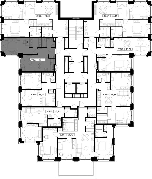 1-комнатная квартира, 49,1 м² — фото 2