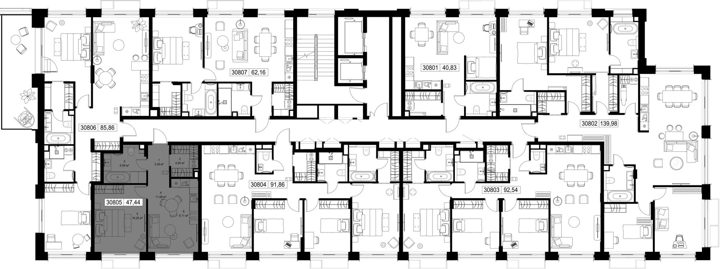 1-комнатная квартира, 47,4 м² — фото 2