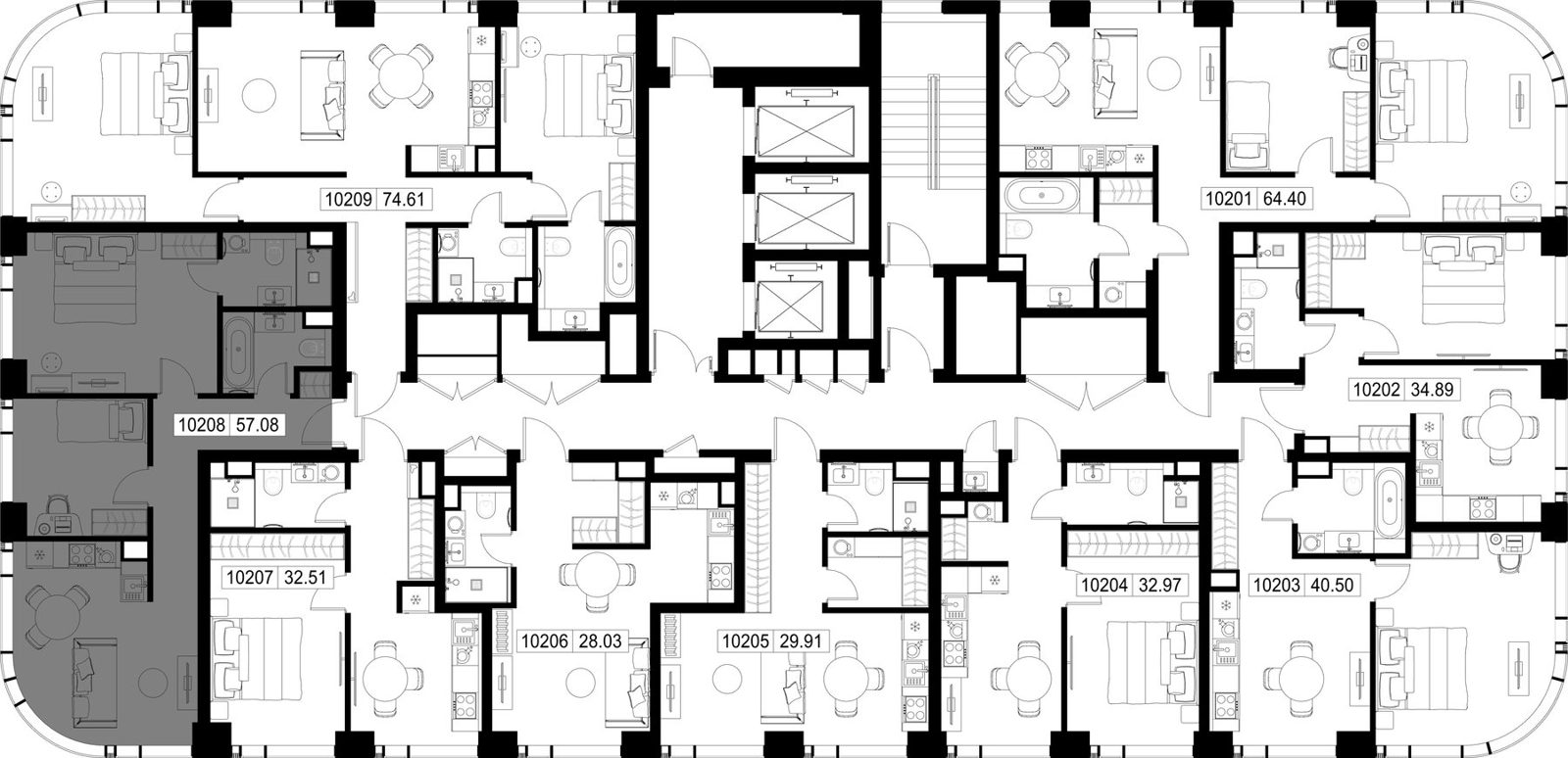 2-комнатная квартира, 57,1 м² — фото 2