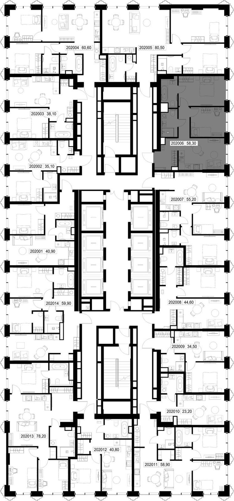 2-комнатная квартира, 58,3 м² — фото 2