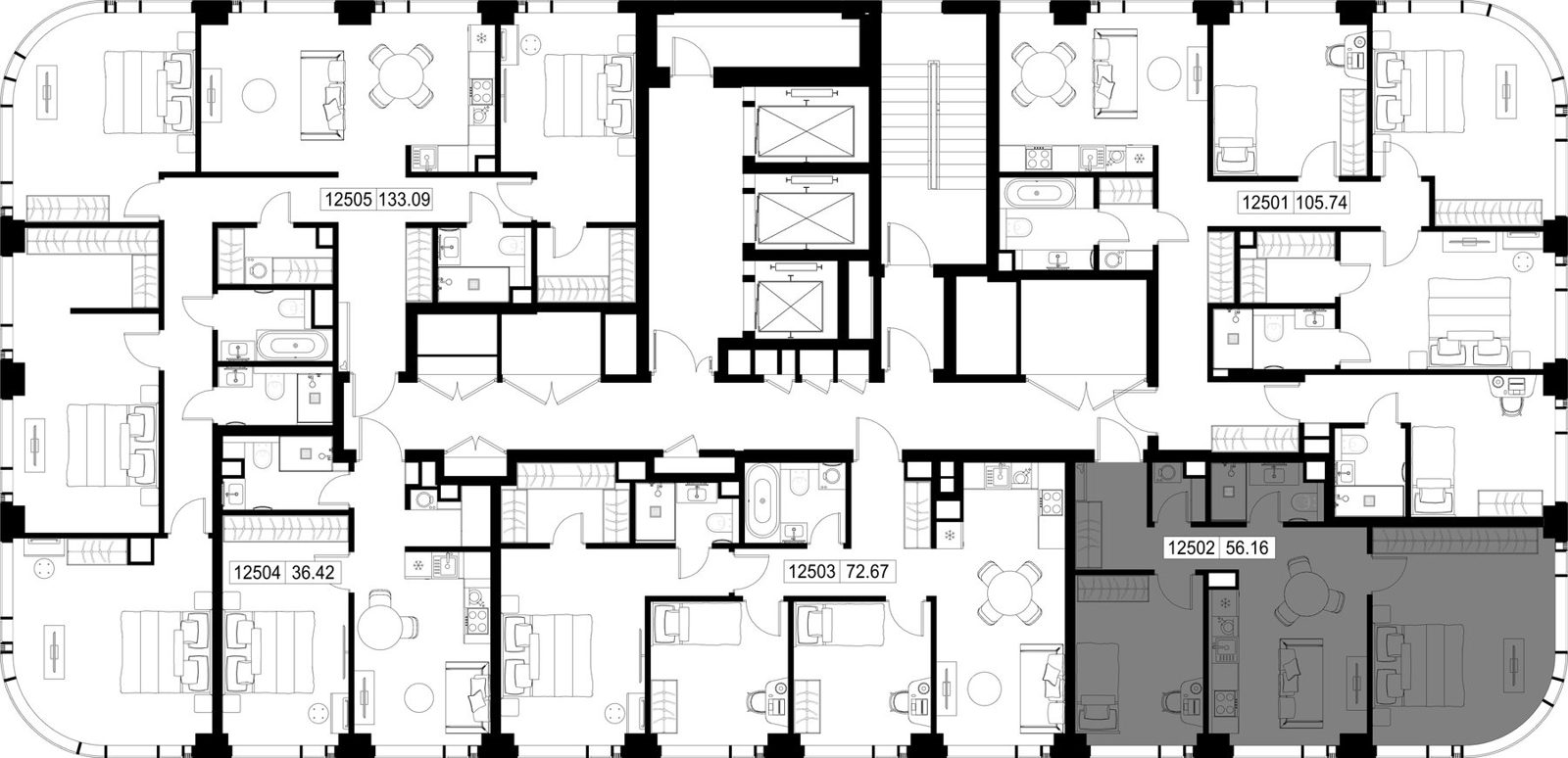 2-комнатная квартира, 56,2 м² — фото 2