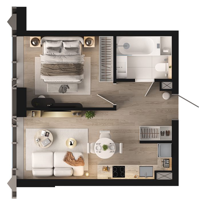 1-комнатная квартира, 36,8 м² — фото 2