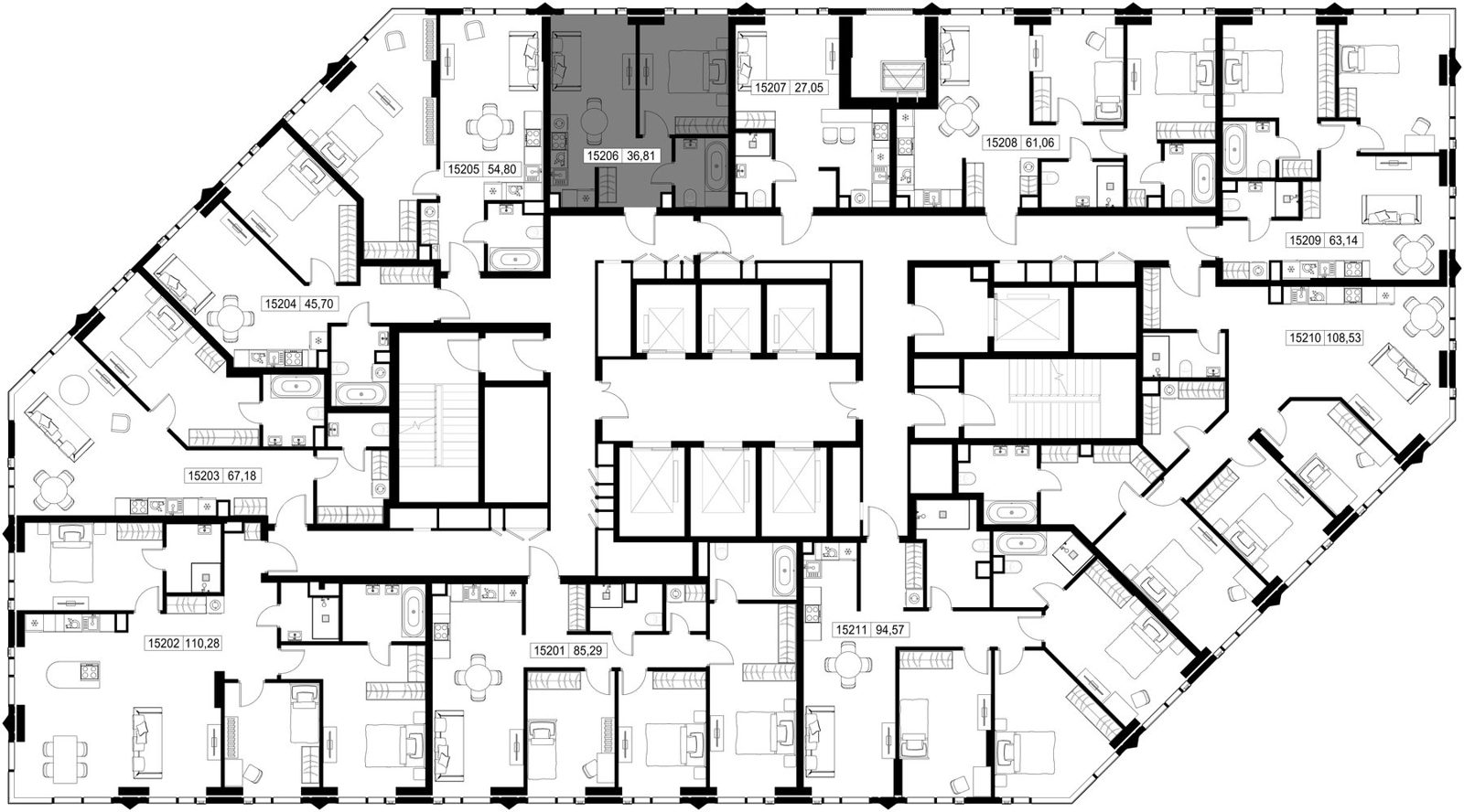 1-комнатная квартира, 36,8 м² — фото 3