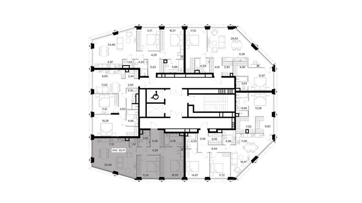 2-комнатная квартира, 80,7 м² — фото 2