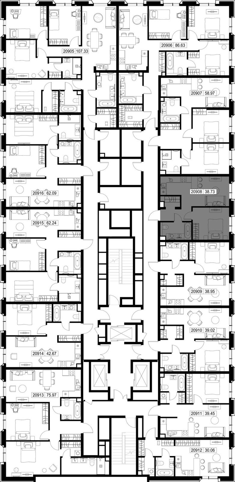 1-комнатная квартира, 38,7 м² — фото 2