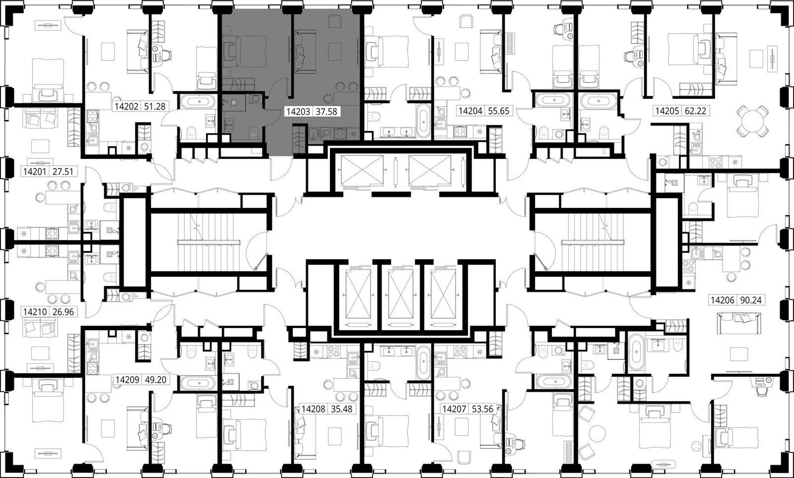 1-комнатная квартира, 37,6 м² — фото 2