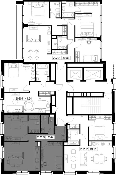2-комнатная квартира, 62,4 м² — фото 2