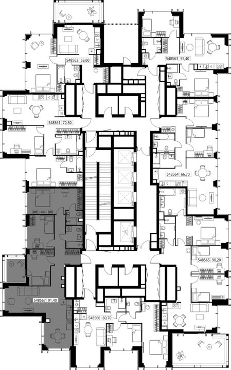3-комнатная квартира, 91,4 м² — фото 2