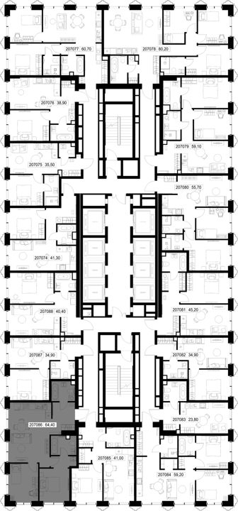 2-комнатная квартира, 64,4 м² — фото 2