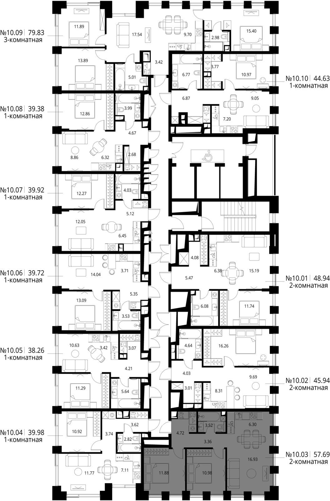 2-комнатная квартира, 57,7 м² — фото 2