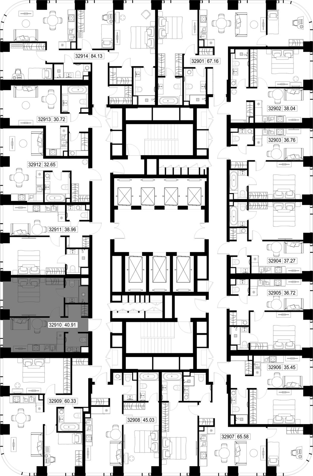 1-комнатная квартира, 40,9 м² — фото 2