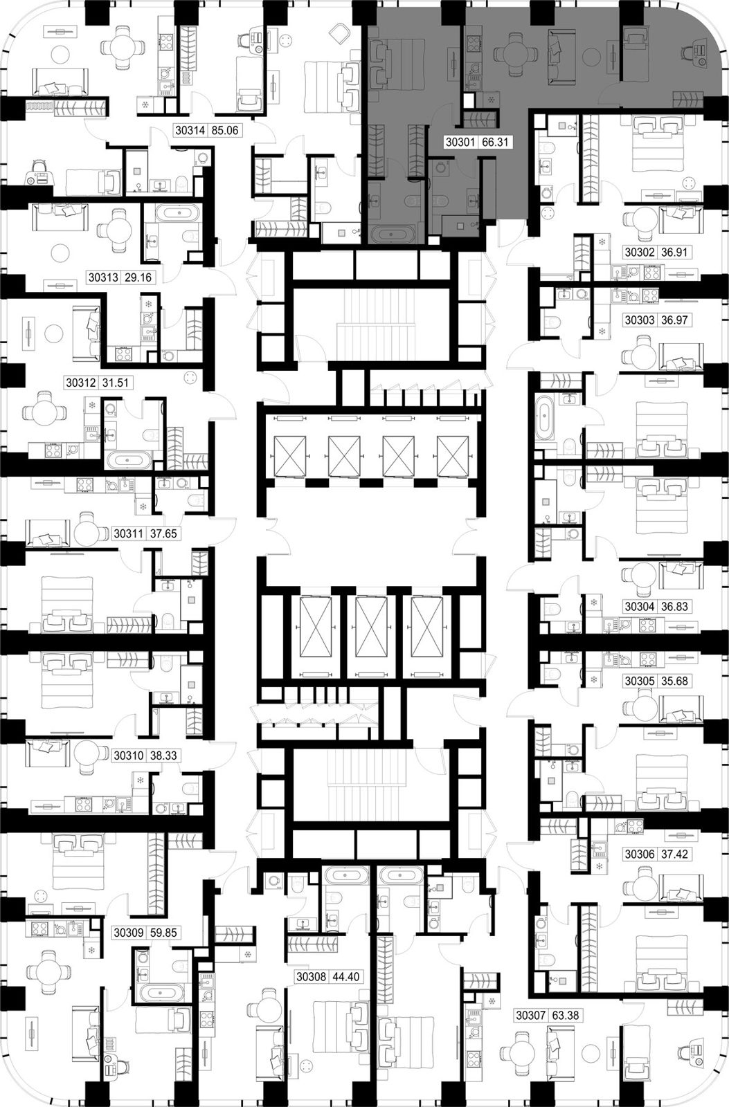 2-комнатная квартира, 66,3 м² — фото 2