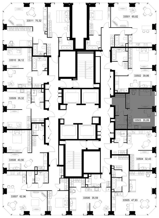 1-комнатная квартира, 35,9 м² — фото 3