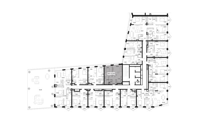 1-комнатная квартира, 53 м² — фото 2