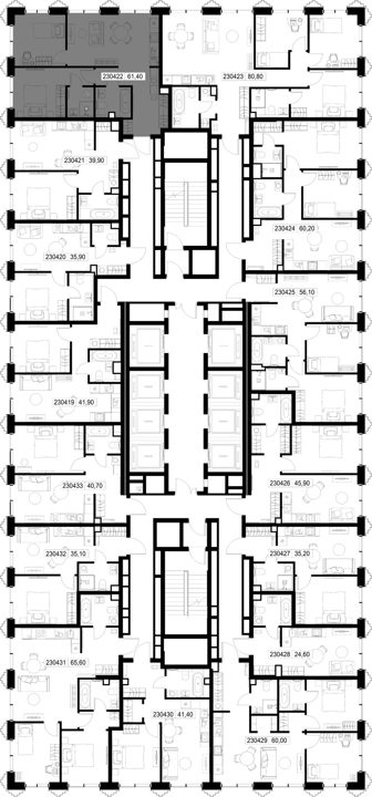 2-комнатная квартира, 61,4 м² — фото 2