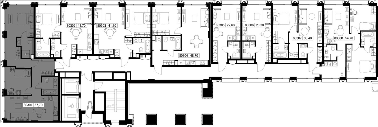 2-комнатная квартира, 67,7 м² — фото 2