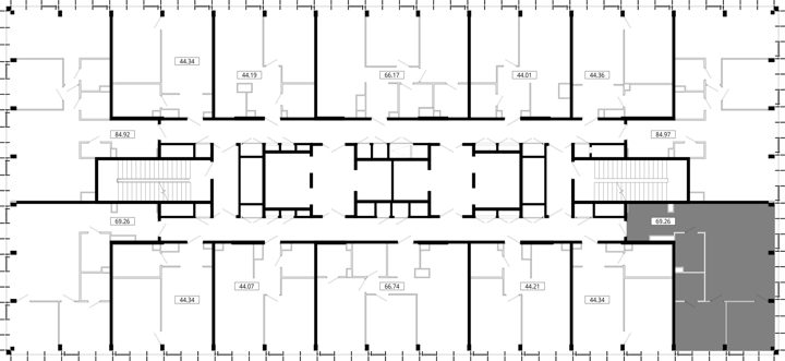 2-комнатная квартира, 68,6 м² — фото 2