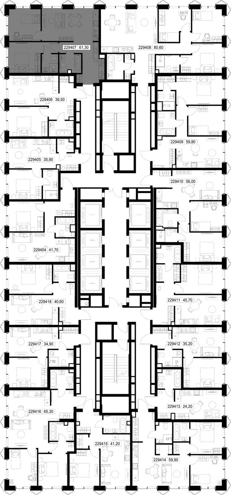 2-комнатная квартира, 61,3 м² — фото 2