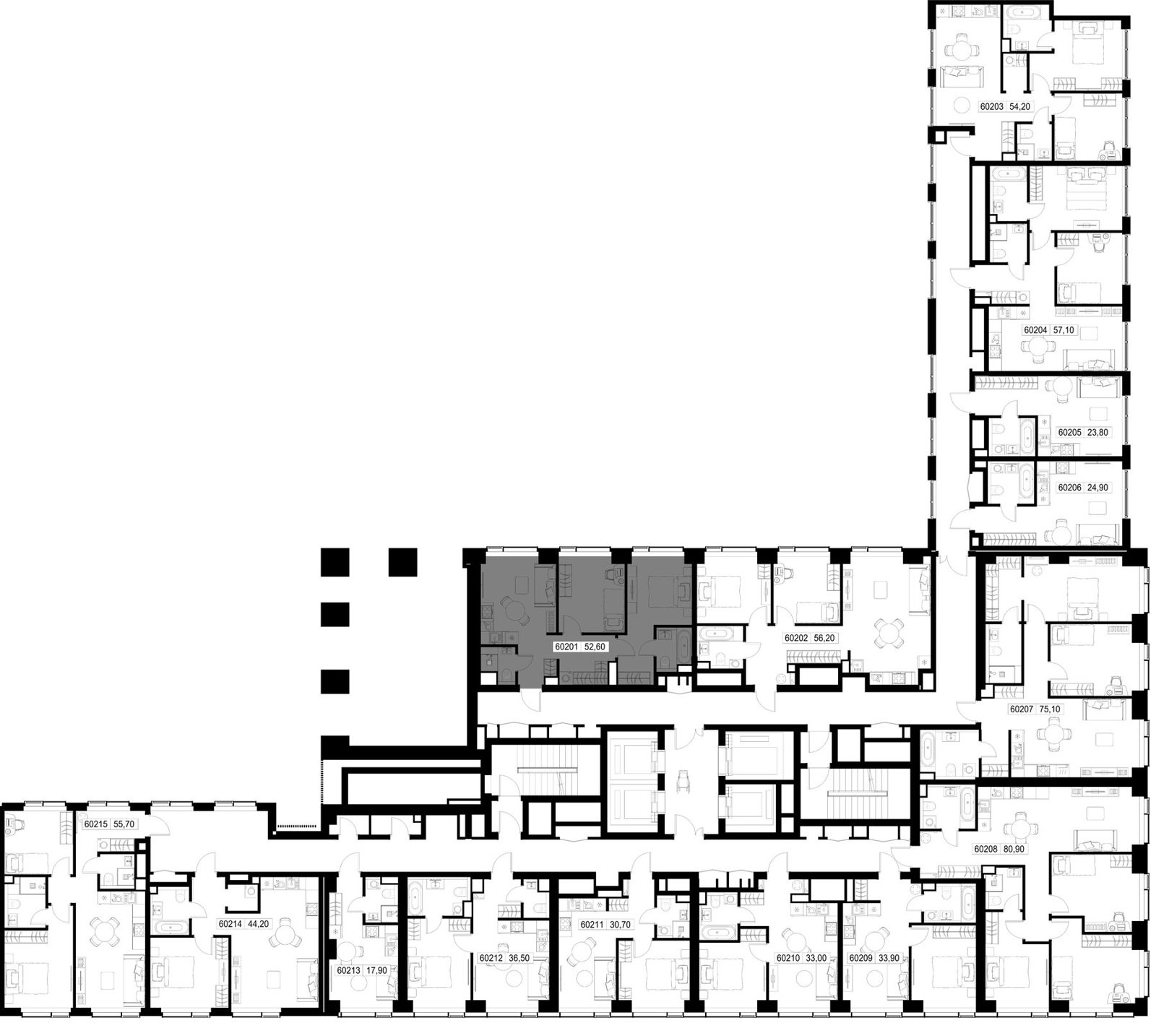 2-комнатная квартира, 52,6 м² — фото 2