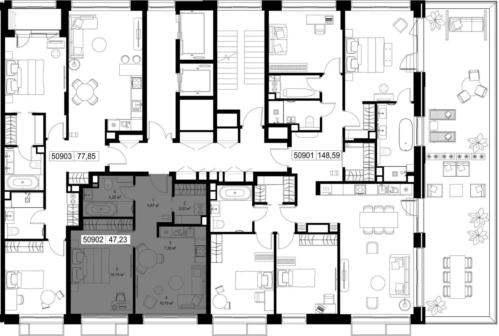 1-комнатная квартира, 47,2 м² — фото 2