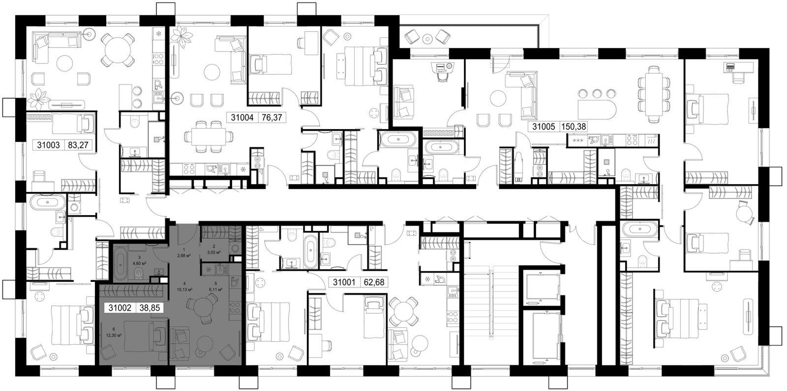 1-комнатная квартира, 38,9 м² — фото 2