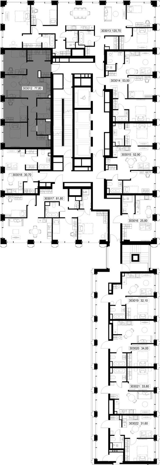 3-комнатная квартира, 77,8 м² — фото 2