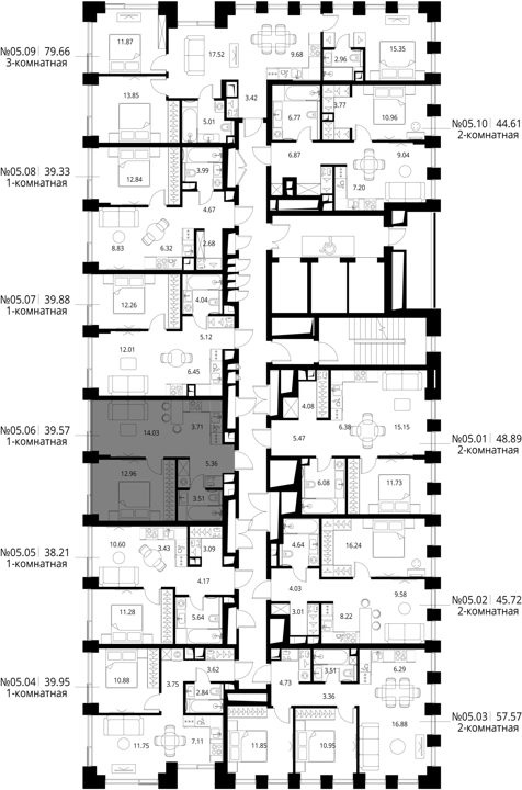 1-комнатная квартира, 39,6 м² — фото 2