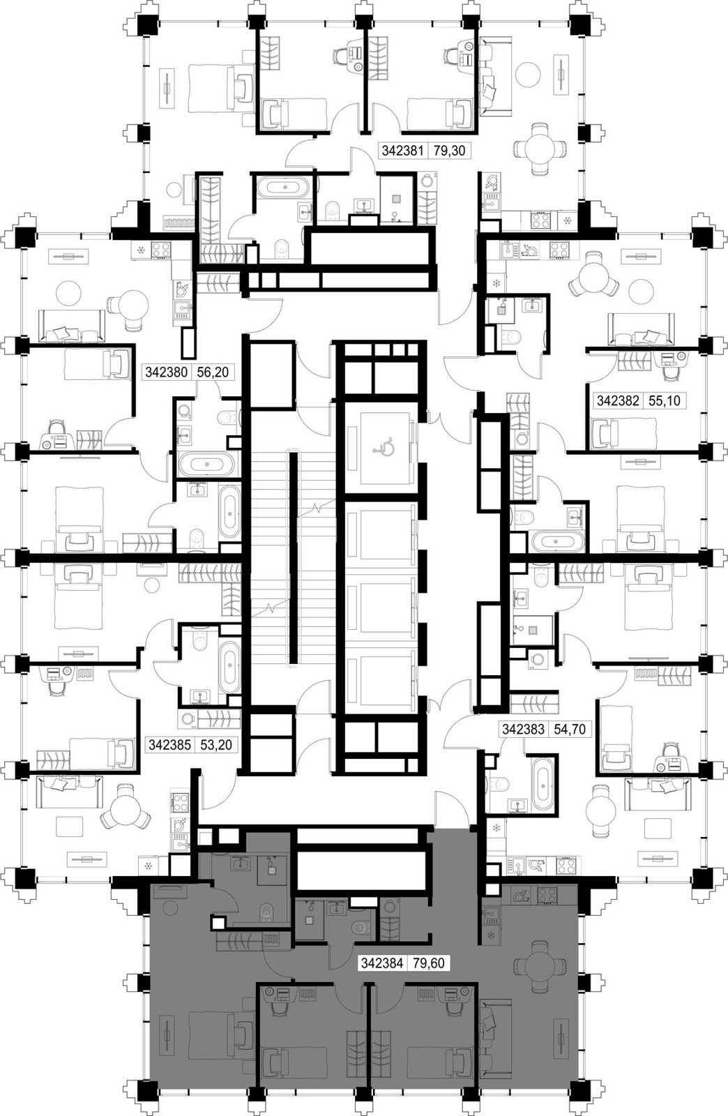 3-комнатная квартира, 79,6 м² — фото 2