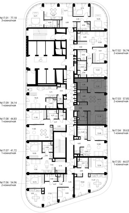 2-комнатная квартира, 57,9 м² — фото 2