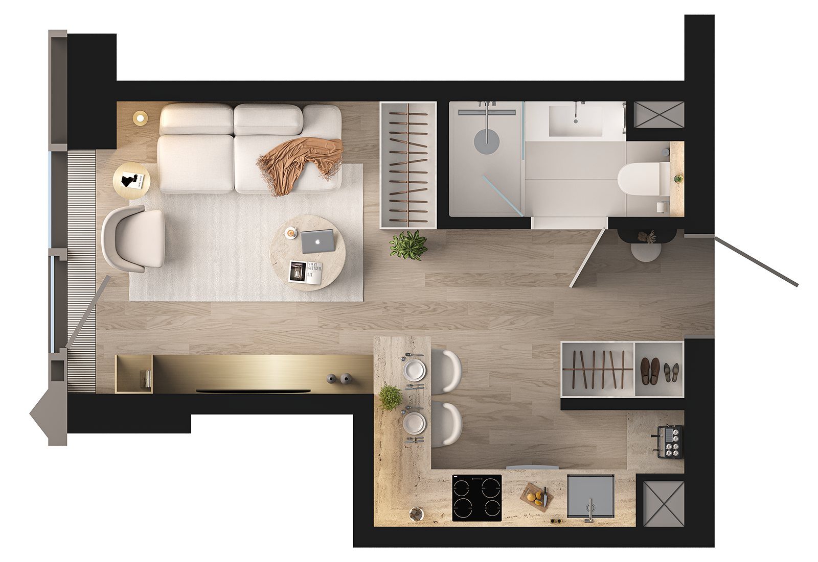 Квартира-студия, 22,7 м² — фото 2