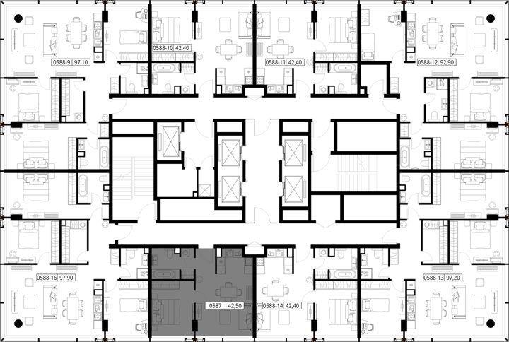 1-комнатная квартира, 42,5 м² — фото 2