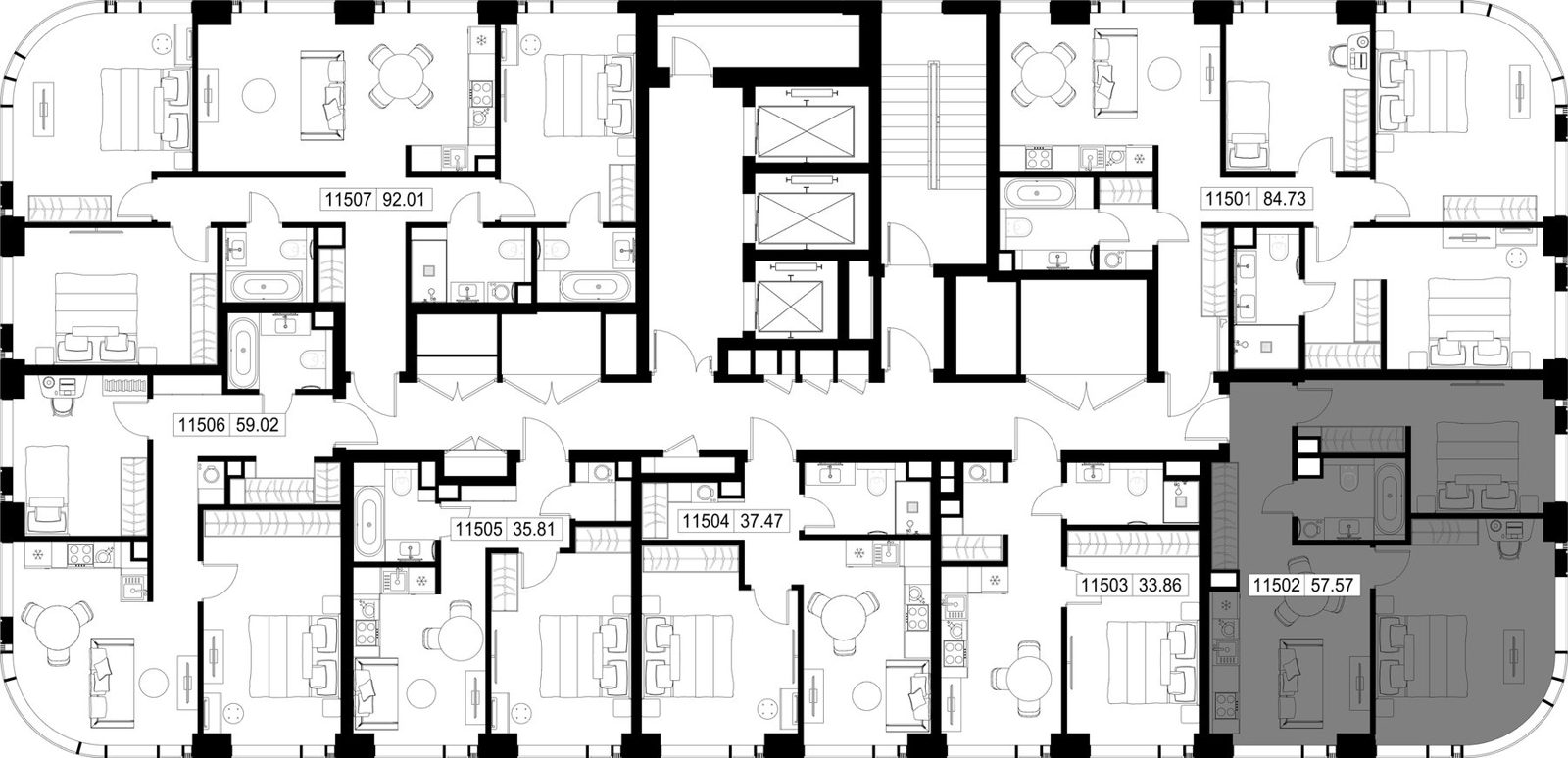 2-комнатная квартира, 57,6 м² — фото 2