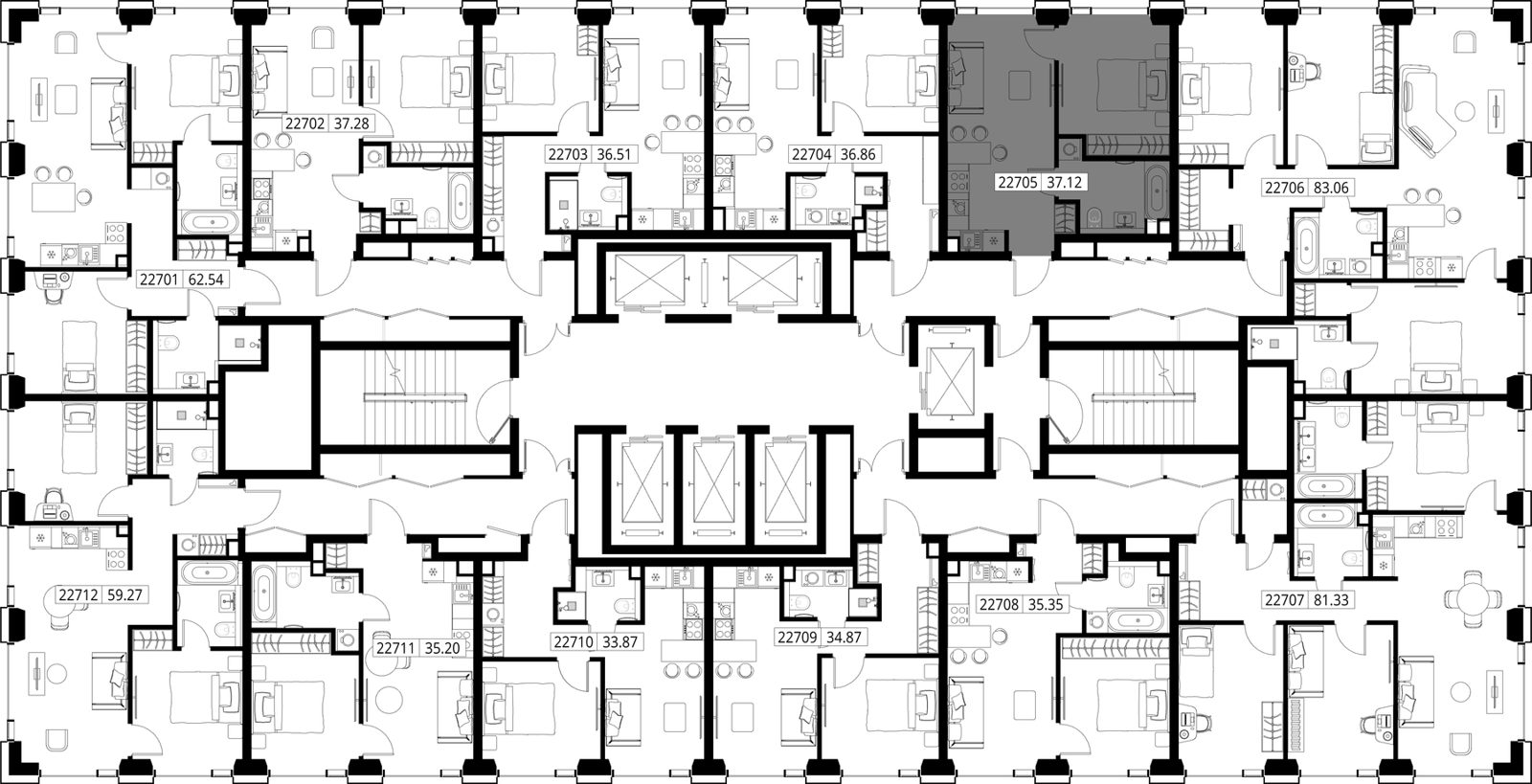 1-комнатная квартира, 37,1 м² — фото 2