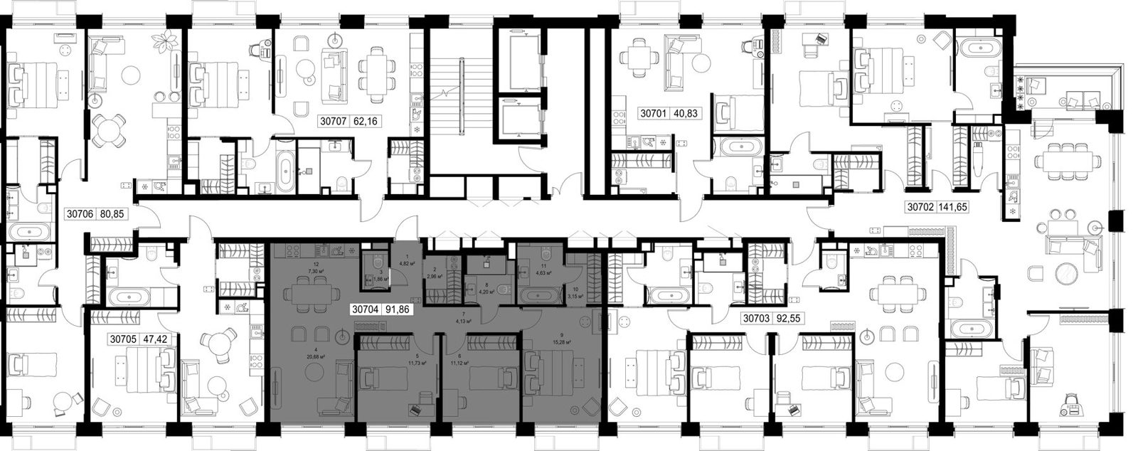 3-комнатная квартира, 91,9 м² — фото 2