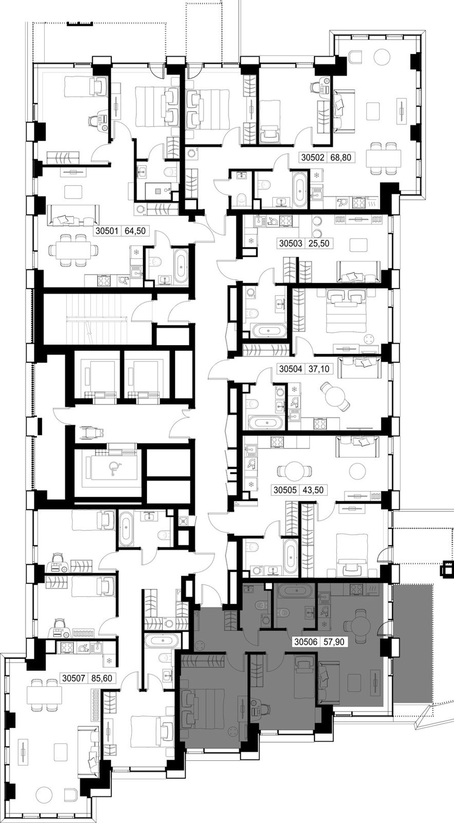 2-комнатная квартира, 57,9 м² — фото 2
