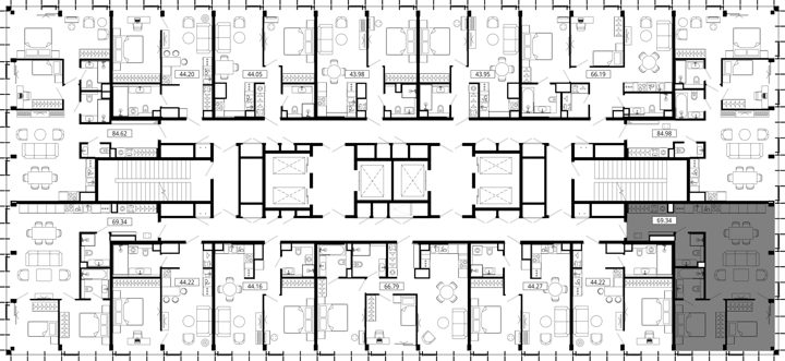 2-комнатная квартира, 68,8 м² — фото 2