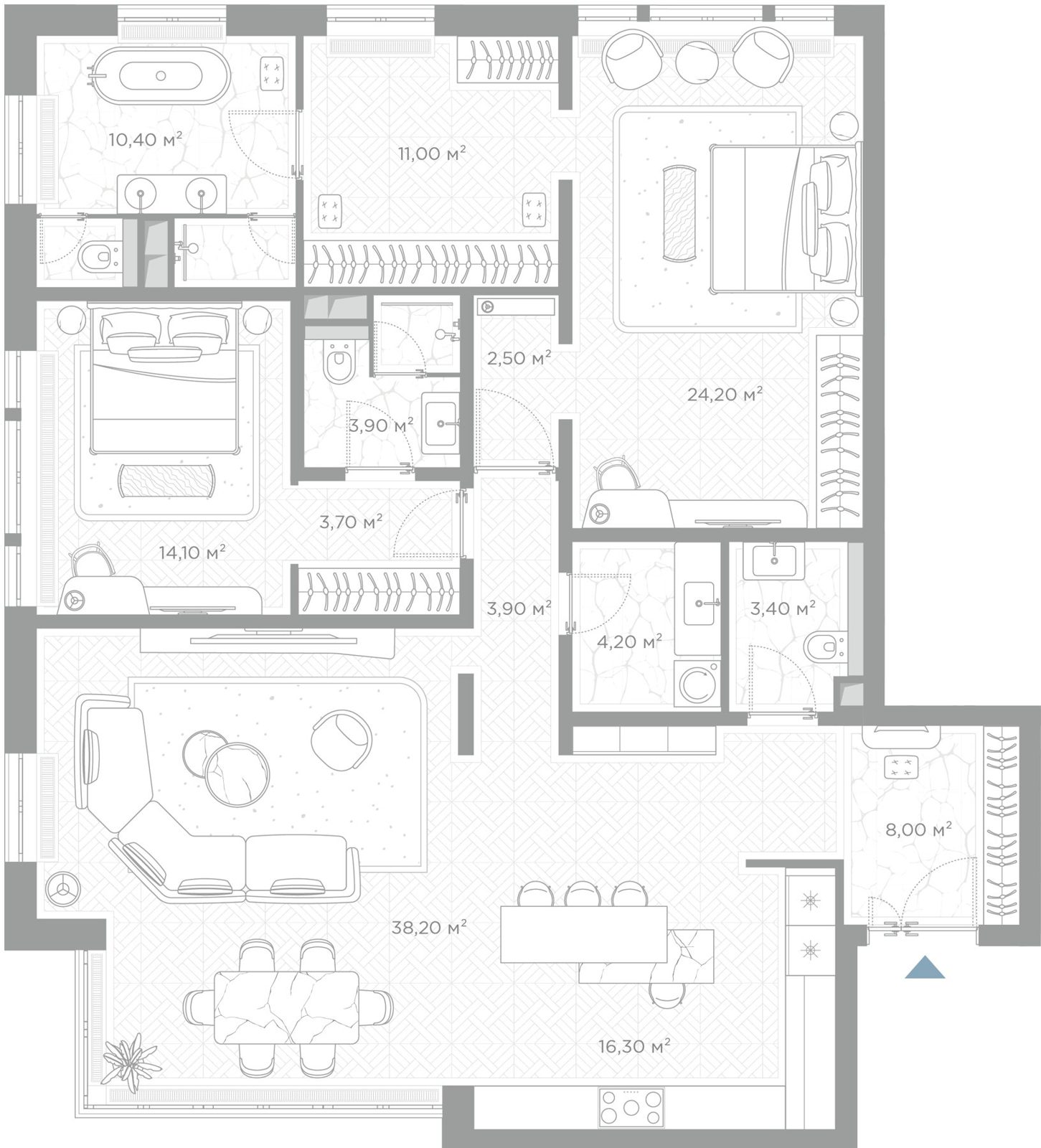 2-комнатная квартира, 143,8 м²