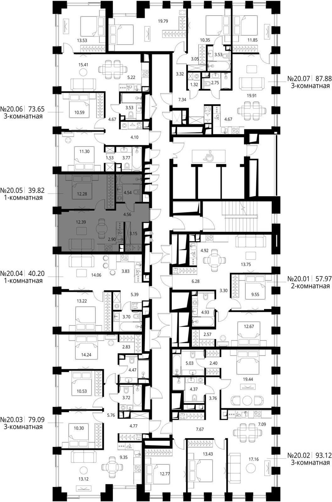 1-комнатная квартира, 39,8 м² — фото 2