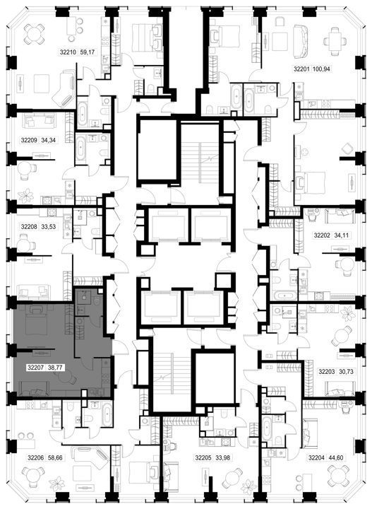 1-комнатная квартира, 38,8 м² — фото 3