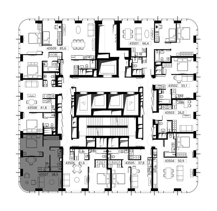1-комнатная квартира, 48,9 м² — фото 2