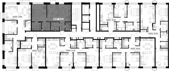 1-комнатная квартира, 64,8 м² — фото 2