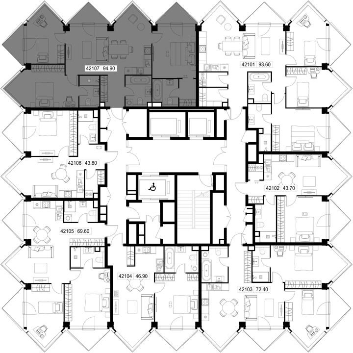3-комнатная квартира, 94,9 м² — фото 2