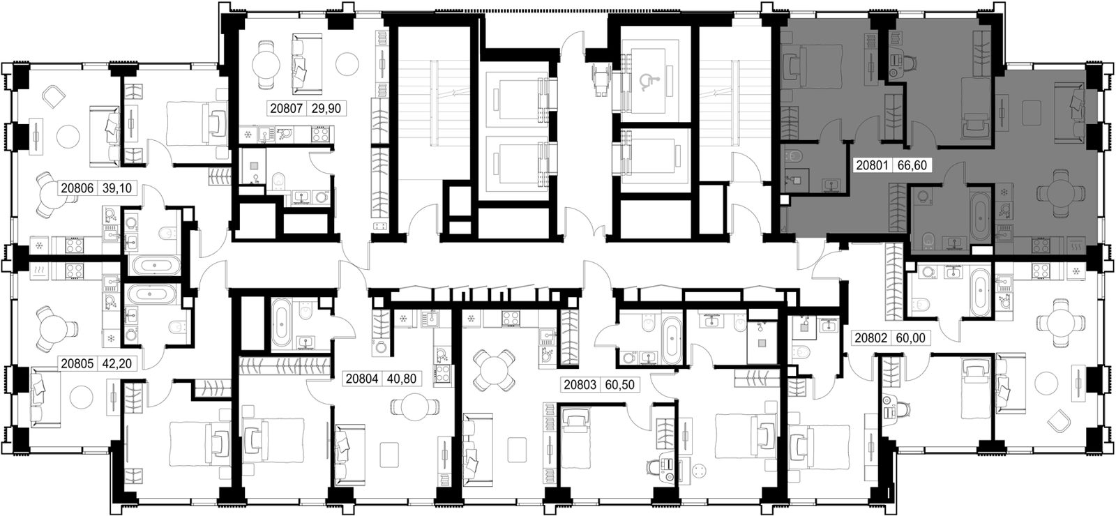 2-комнатная квартира, 66,6 м² — фото 2