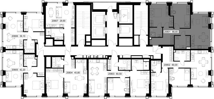 2-комнатная квартира, 66,6 м² — фото 2